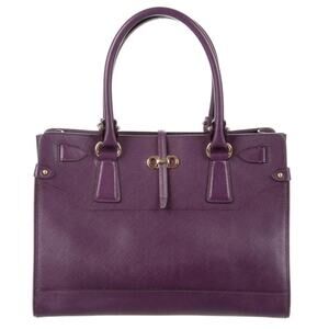Ferragamo Plum Medium Double Gancio Tote